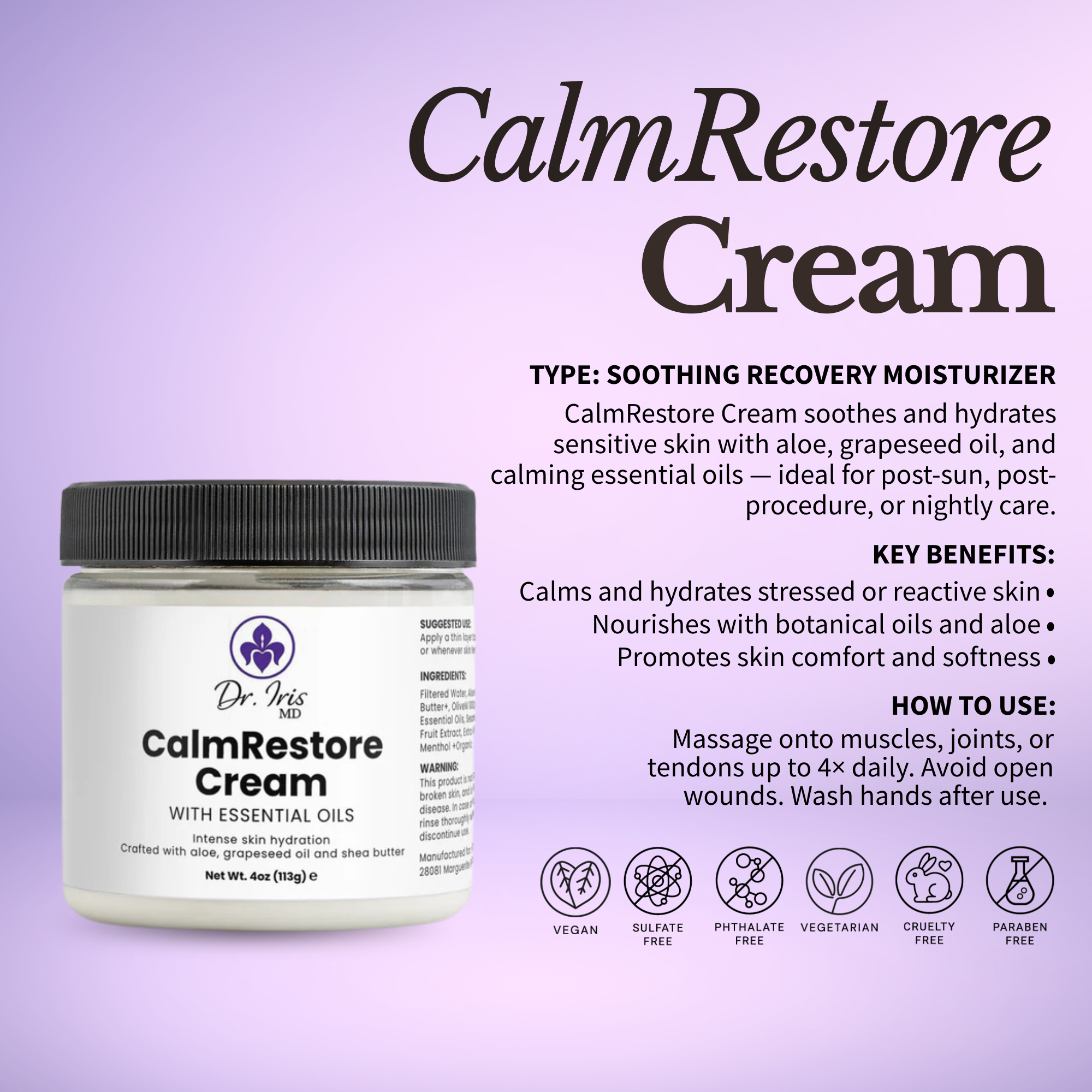 CalmRestore Cream by Dr. Iris MD