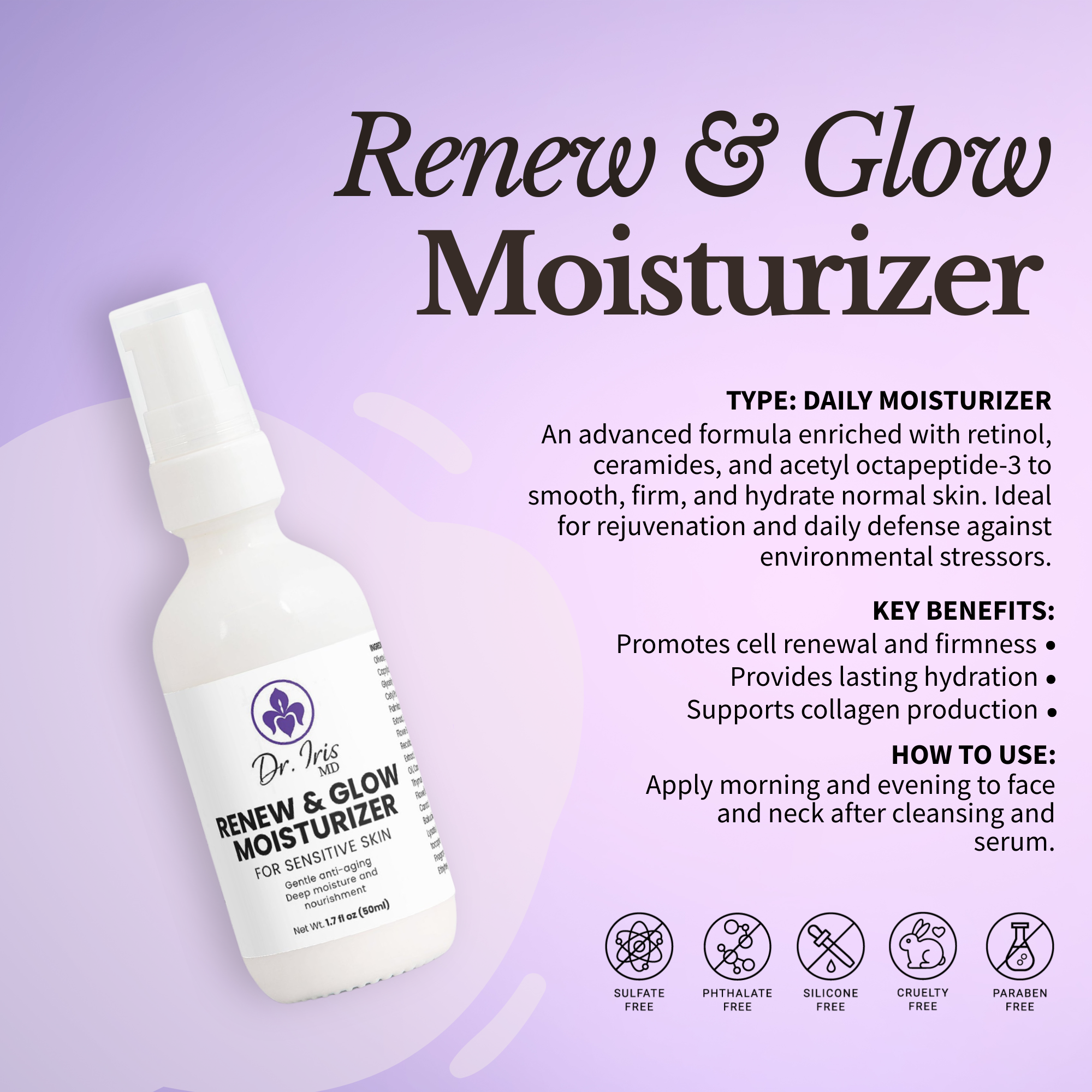 Renew & Glow Moisturizer by Dr. Iris MD